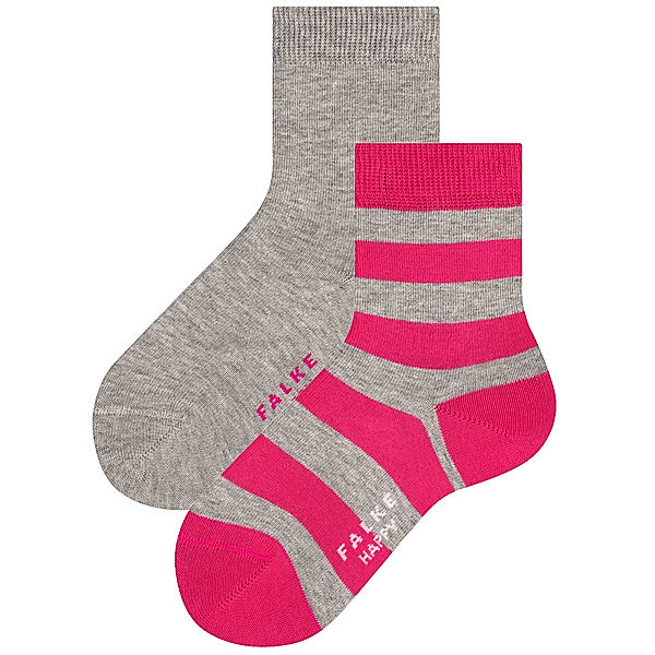 Falke Socken HAPPY STRIPE 2er Pack in hellgrau