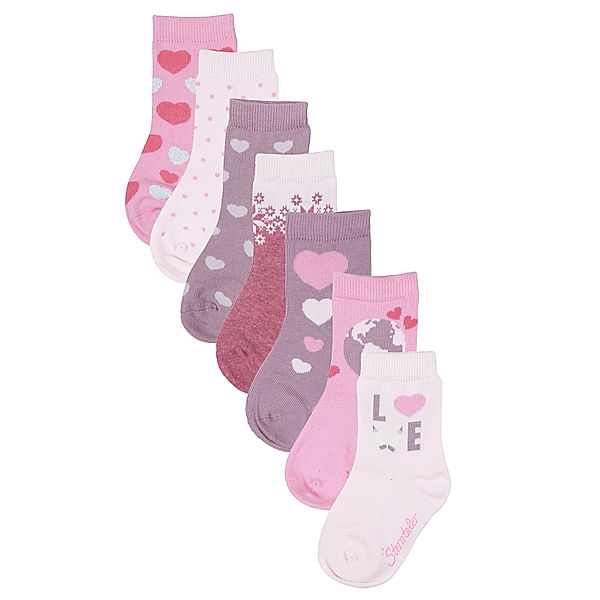 Sterntaler Socken HEARTS 7er-Pack in rosa