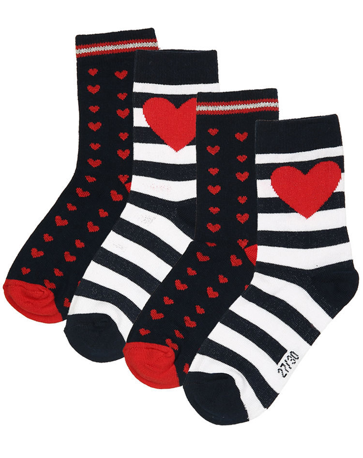 Socken HERZ 4er-Pack in rot dunkelblau bestellen | Weltbild.at