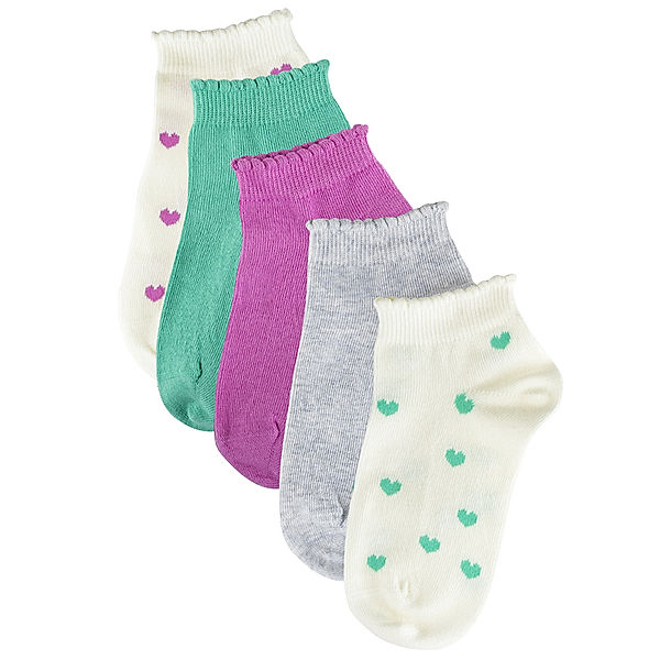 Petit Bateau Socken HERZEN 5er-Pack in weiß/bunt