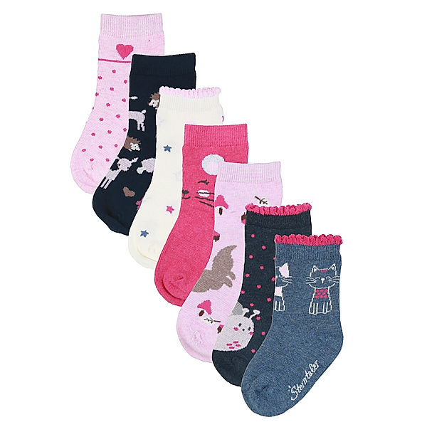Sterntaler Socken KITTY 7er-Pack in rosa meliert