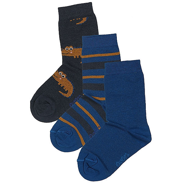 ewers Socken KROKODIL 3er-Pack in blau