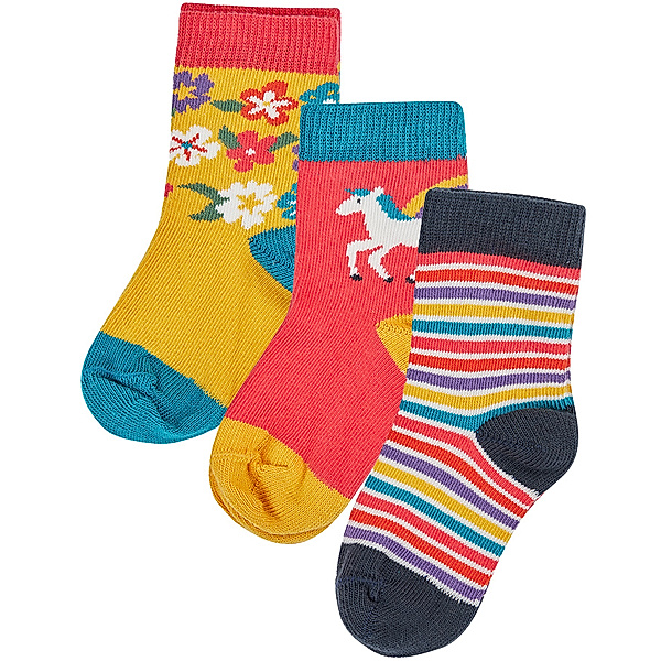 frugi Socken LITTLE SOCKS - PEGASUS 3er Pack in bunt