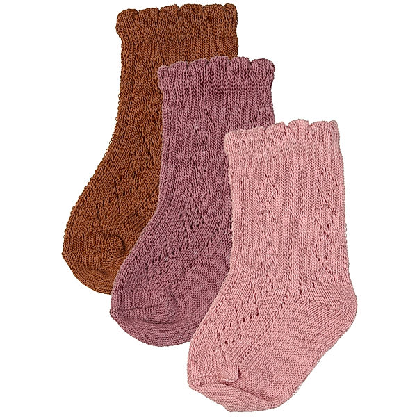 ewers Socken MÄUSEZÄHNCHEN 3er-Pack in dusty rose/brick/rosenrauch