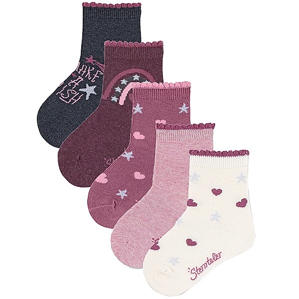 Sterntaler Socken MAKE A WISH 5er-Pack in pink