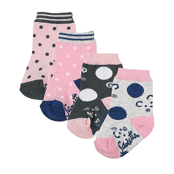 Sanetta Socken MAUS 4er-Pack in navy/rosa