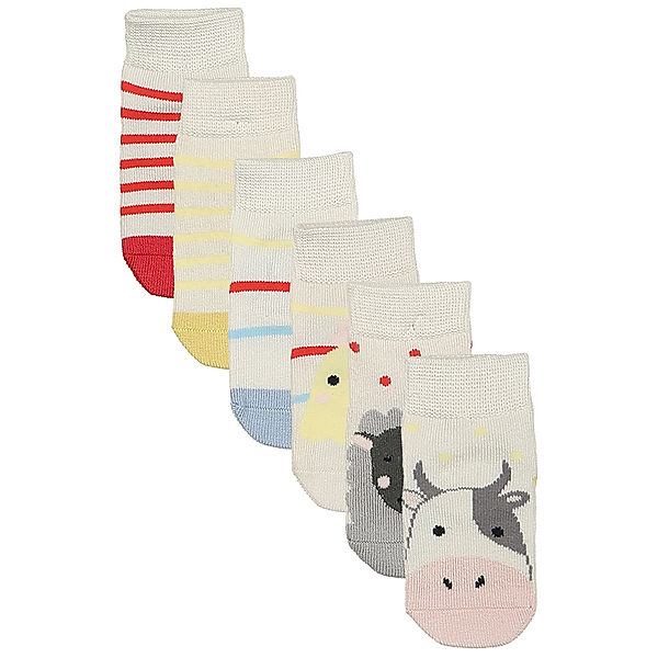 Tom Joule® Socken MULANIMALS 6er-Pack in weiß/bunt