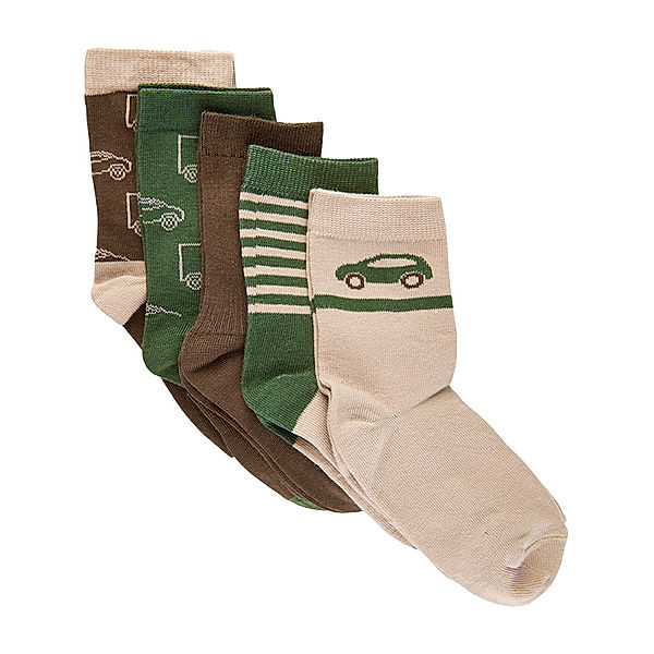 Minymo Socken MULTI PATTERN 5er-Pack in braun/grün