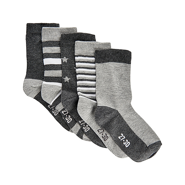 Minymo Socken MULTI PATTERN 5er-Pack in grau meliert
