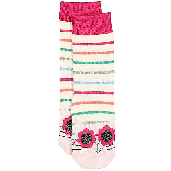 Tom Joule® Socken NEAT FEET – CAT STRIPE geringelt in rosa/weiss