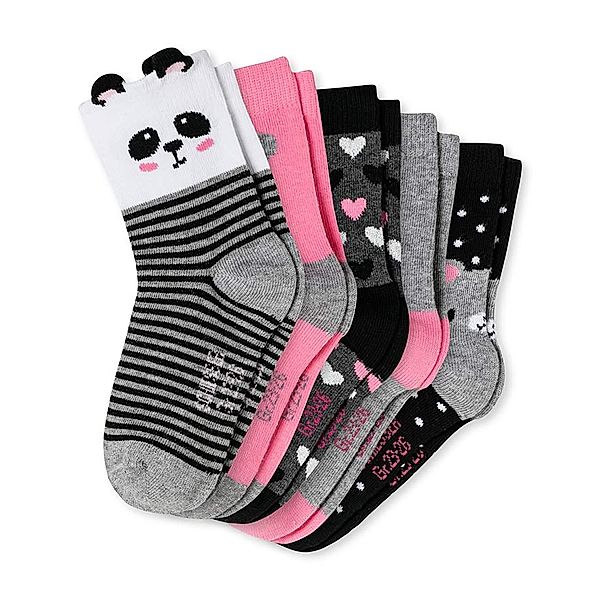 Schiesser Socken PANDA 5er- Pack in rosa/schwarz