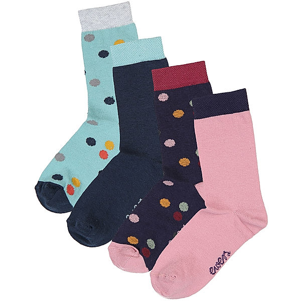 ewers Socken PUNKTE/UNI 4er-Pack in tinte/wildrose