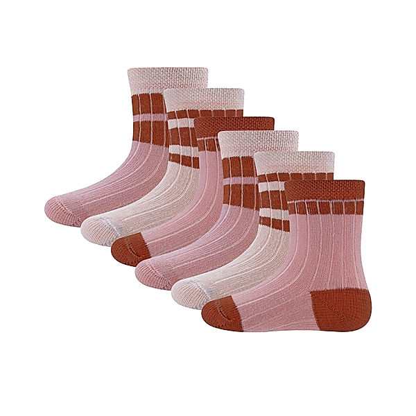 ewers Socken RINGEL 6er Pack in rose/kupfer