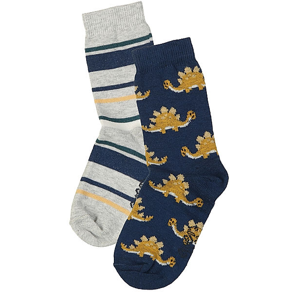 ewers Socken RINGEL & DINOS 2er-Pack in navy/grau