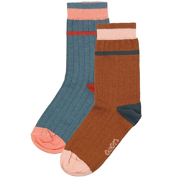 ewers Socken RIPP 2er-Pack mit Streifen in toffee/blau