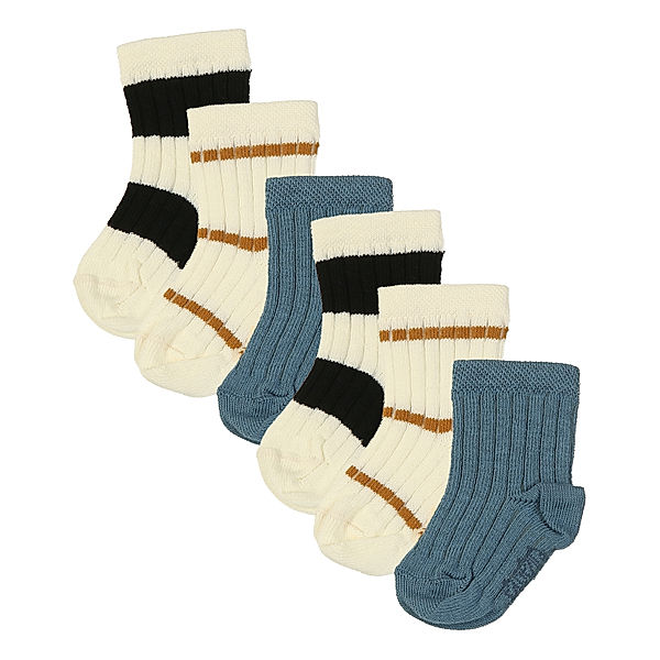 ewers Socken RIPPE & RINGEL 6er-Pack in indigo/beige