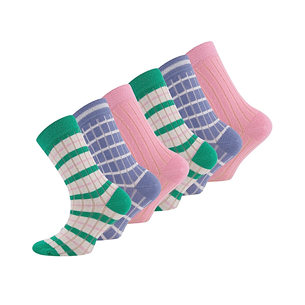 ewers Socken RIPPE & RINGEL 6er-Pack in pink