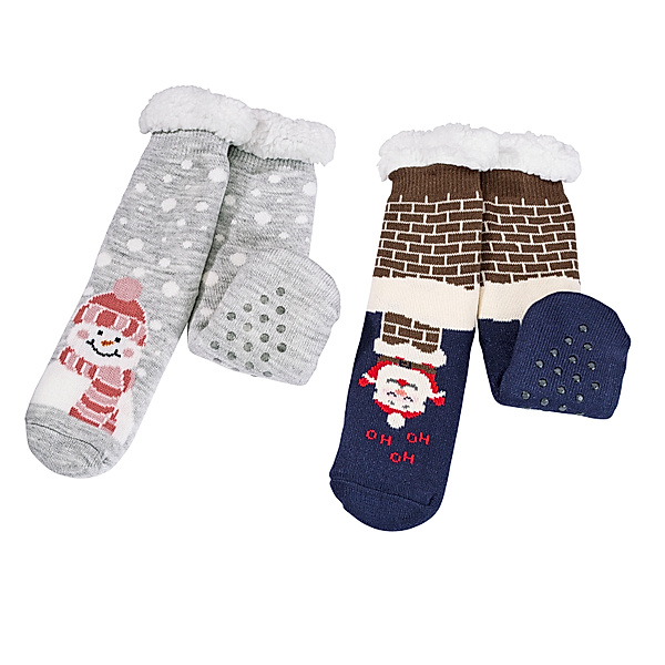 Socken „Schneemann & Weihnachtsmann“ 2er-Set, (Größe: 35-38)