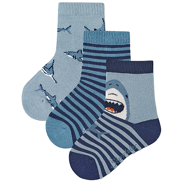 Sterntaler Socken SHARK 3er Pack in blau