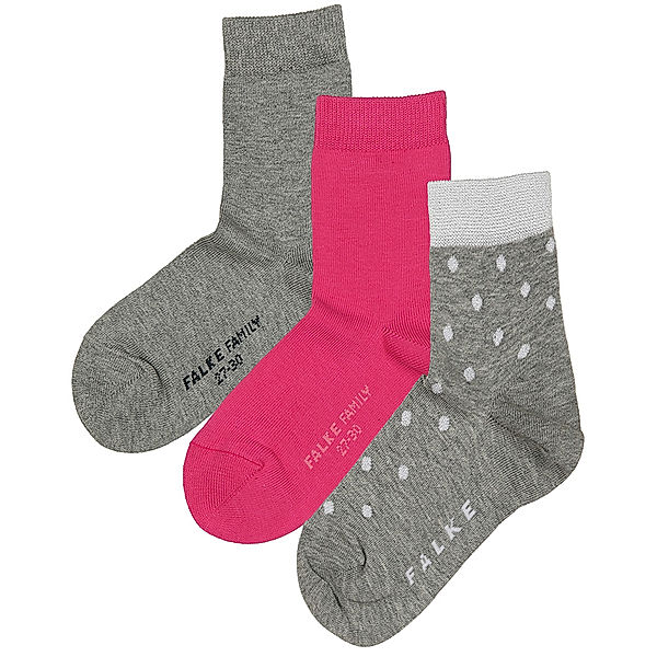 Falke Socken UNI & GLITTERY DOTS 3er Pack in grau/pink