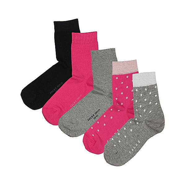 Falke Socken UNI & GLITTERY DOTS 5er Pack in pink/grau/navy