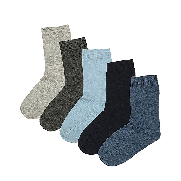Minymo Socken UNI MULTI 5er-Pack in blau/grau
