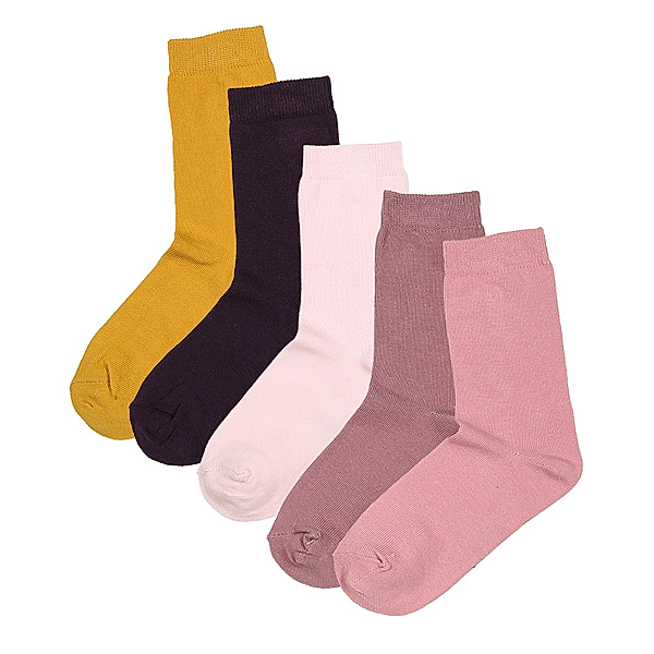 Minymo Socken UNI MULTI 5er-Pack in rosa/lila/gelb