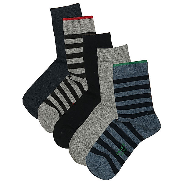 Falke Socken UNI & STRIPES 5er Pack in blau/grau/navy