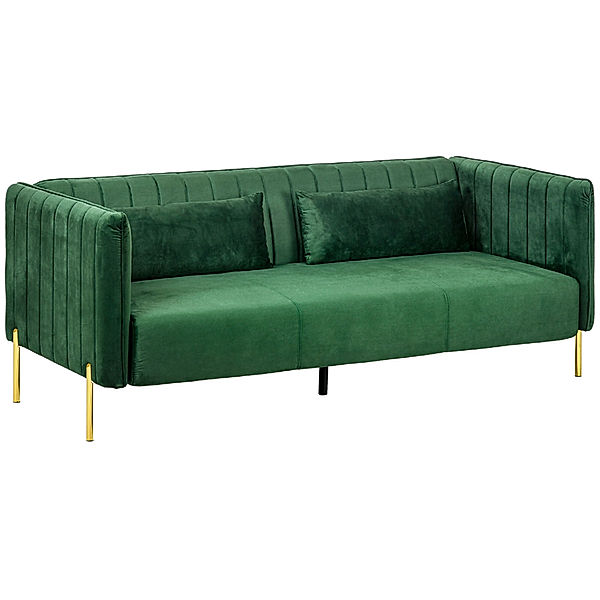 Sofa für 3 mit Kissen grün (Farbe: grün)