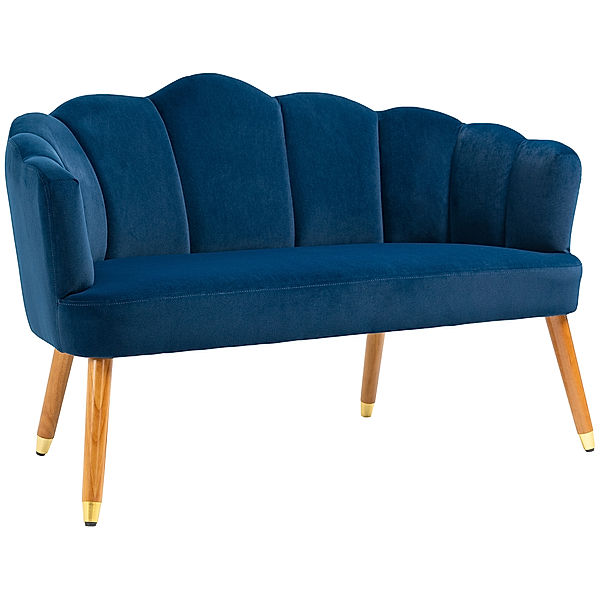 Sofa mit Muscheldesignrückenlehne blau (Farbe: blau)