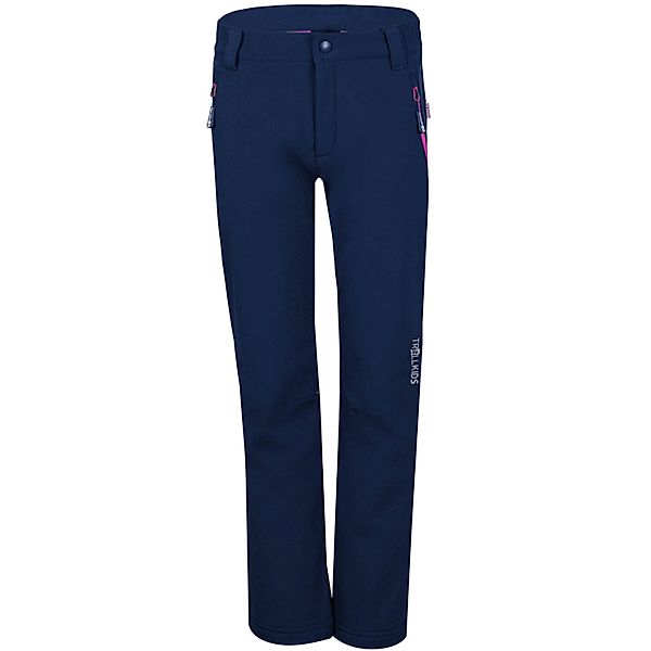 TROLLKIDS Softshell-Hose KIDS FJELL in navy/magenta