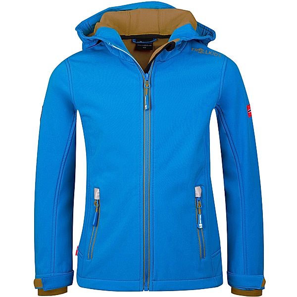 TROLLKIDS Softshell-Jacke GIRLS TROLLFJORD in azure blue/bronze