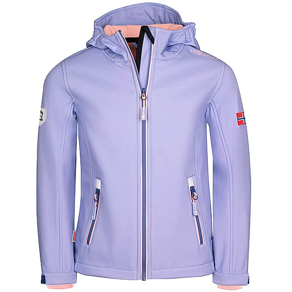 TROLLKIDS Softshell-Jacke GIRLS TROLLFJORD in lavender/dark purple/apricot