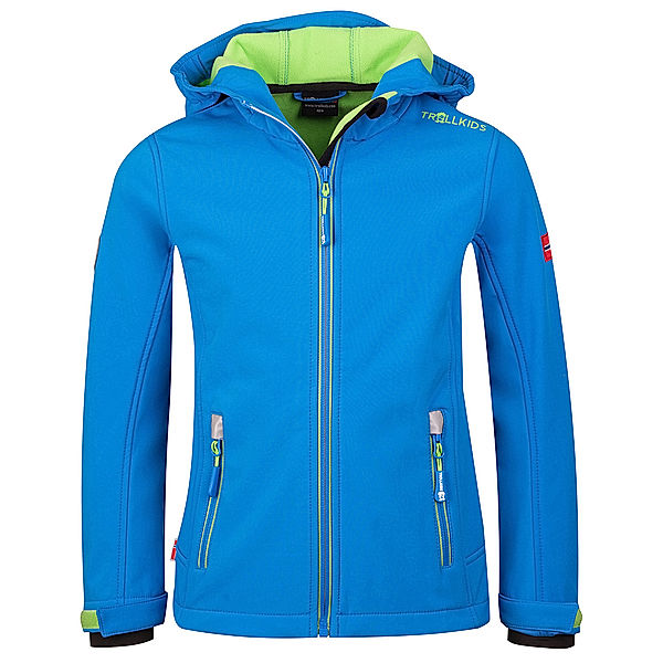 TROLLKIDS Softshell-Jacke KIDS TROLLFJORD in medium blue/green