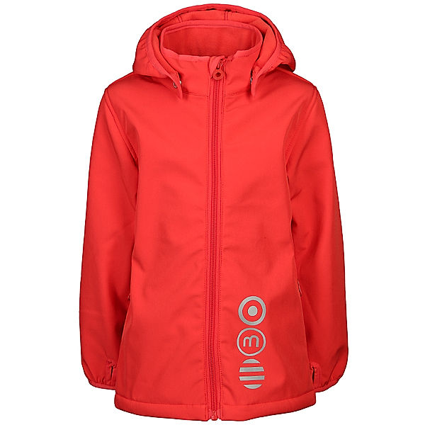 Minymo Softshell-Jacke SOLID 18 mit abnehmbarer Kapuze in rot