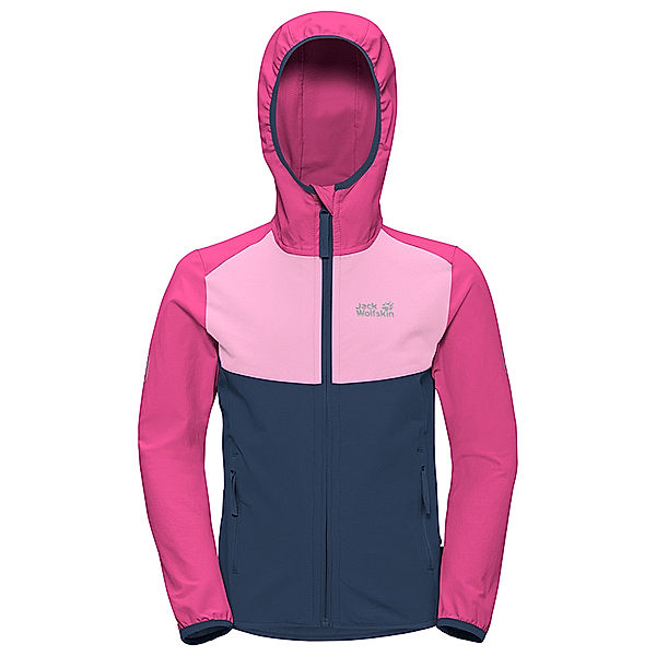 Jack Wolfskin Softshell-Jacke TURBULENCE GIRLS in dark indigo/pink