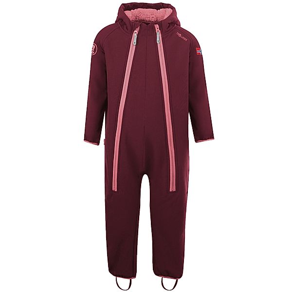 TROLLKIDS Softshell-Overall KIDS NORDKAPP in maroon red/antique rose