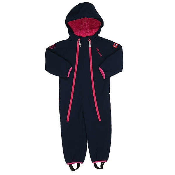 TROLLKIDS Softshell-Overall KIDS NORDKAPP in navy/magenta