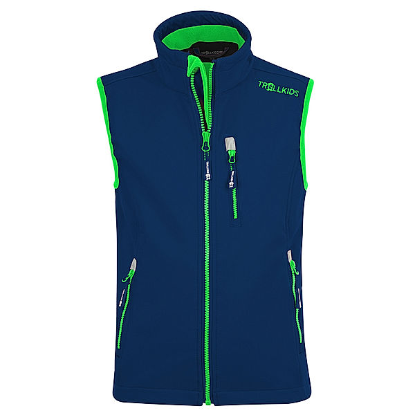 TROLLKIDS Softshell-Weste TROLLFJORD in navy/light green