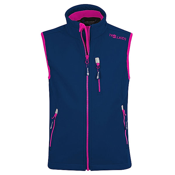 TROLLKIDS Softshell-Weste TROLLFJORD in navy/magenta