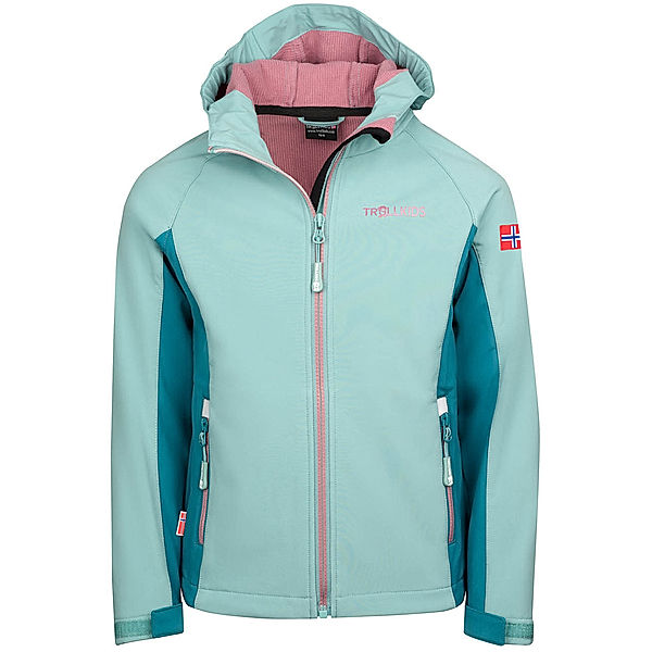 TROLLKIDS Softshelljacke KRISTIANSAND GIRLS in glacier green/teal/orchid