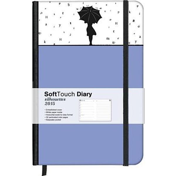 SoftTouch Diary Silhouettes Rainy Day 2015 WEEKLY 9x14