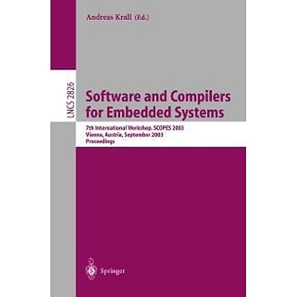 Software and Compilers for Embedded Systems / Lecture Notes in Computer Science Bd.2826