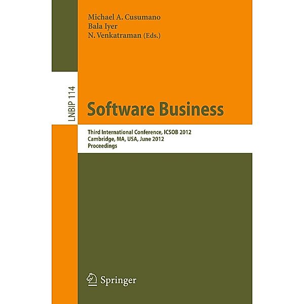 Software Business / Lecture Notes in Business Information Processing Bd.114