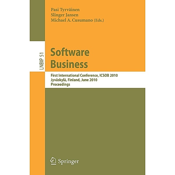 Software Business / Lecture Notes in Business Information Processing Bd.51