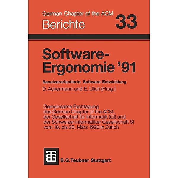 Software-Ergonomie '91 / Berichte des German Chapter of the ACM