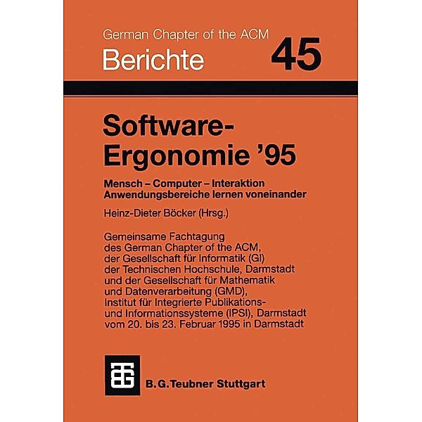 Software-Ergonomie '95 / Berichte des German Chapter of the ACM Bd.45