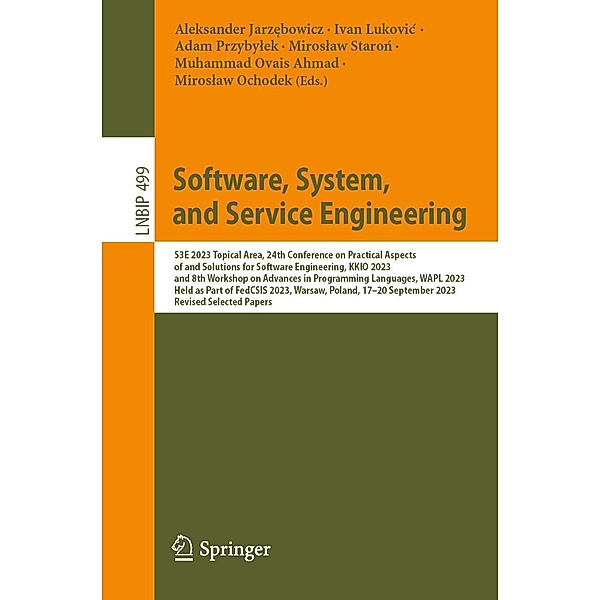 Software, System, and Service Engineering / Lecture Notes in Business Information Processing Bd.499