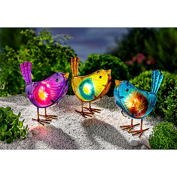 Solar-Deko Birds 3er-Set