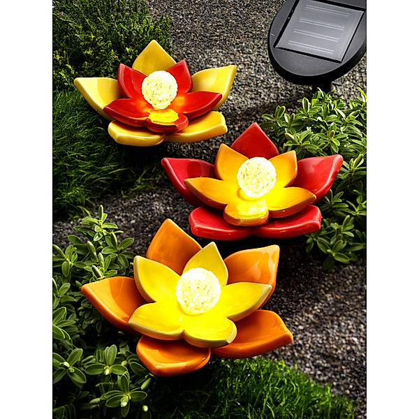 Solar-Gartenstecker Ceramica, 3er Set